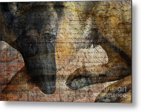 Dog Metal Print featuring the digital art Wordless by Judy Wood