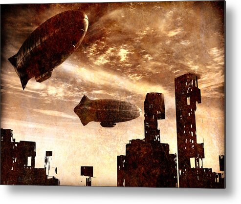 Airship Metal Print featuring the painting Yesterday by Bob Orsillo