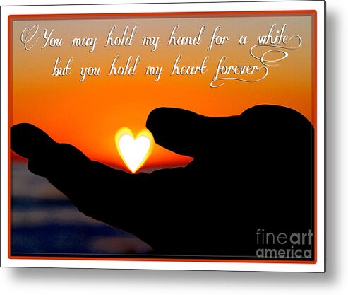 Sunset Metal Print featuring the photograph You Hold My Heart Forever by Diana Sainz by Diana Raquel Sainz