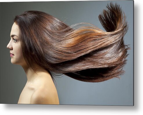 People Metal Print featuring the photograph Young woman with beautiful hair by Proxyminder