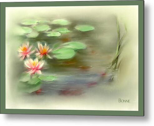 Lilly Pads Metal Print featuring the painting Gold Fish Pond by Bonnie Willis