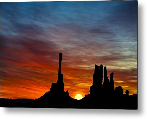 Sunrise Metal Print featuring the photograph A New Day At The Totem Poles #1 by Susan Candelario