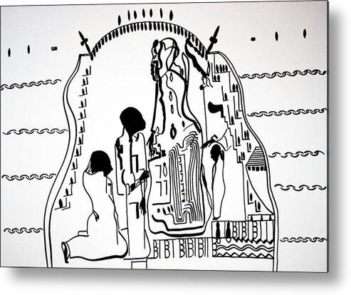 Jesus Metal Print featuring the drawing Presentation of Jesus in the Temple #1 by Gloria Ssali