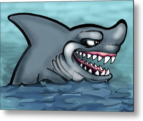 Shark Metal Print featuring the painting Shark by Kevin Middleton