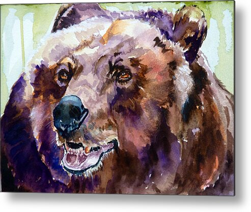 Bear Metal Print featuring the painting This is me Smiling #1 by P Maure Bausch