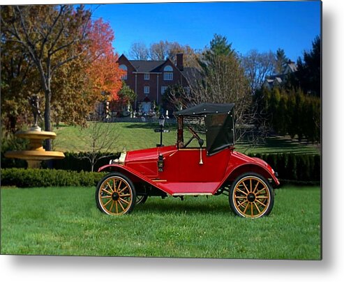 1913 Metal Print featuring the photograph 1913 Metz Roadster by Tim McCullough