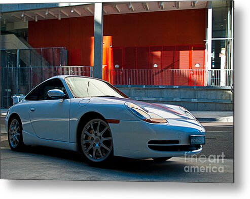 White Metal Print featuring the photograph 911 Porsche 996 2 by Stuart Row