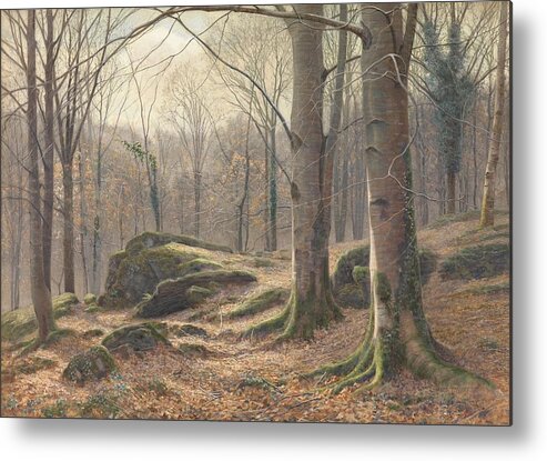 A Winter Morning Metal Print featuring the painting A Winter Morning by James Thomas Watts