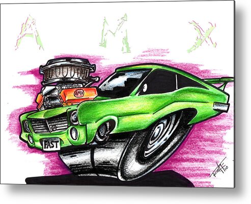 Big Mike Roate Metal Print featuring the drawing AMX by Big Mike Roate