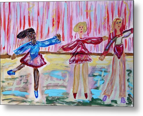 Ballet Metal Print featuring the painting Ballerina Class by Mary Carol Williams