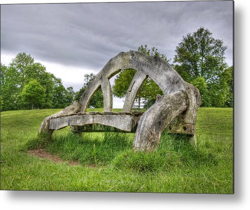 Chair Metal Print featuring the photograph Bench by Gouzel -