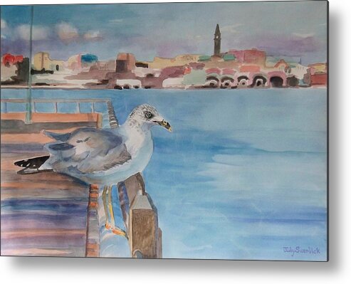 Bird Metal Print featuring the painting Bird on the Hudson by Judy Swerlick
