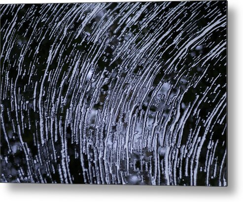 Water Metal Print featuring the photograph Black Water White Foam by Betty Depee