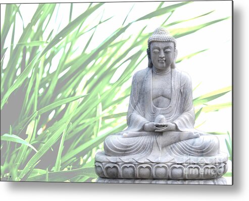 Asia Metal Print featuring the photograph Buddha Grass by Hannes Cmarits