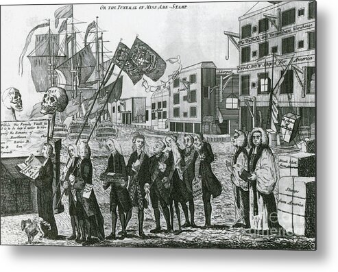 Cartoon Metal Print featuring the photograph Cartoon, Repeal Of The Stamp Act by Photo Researchers