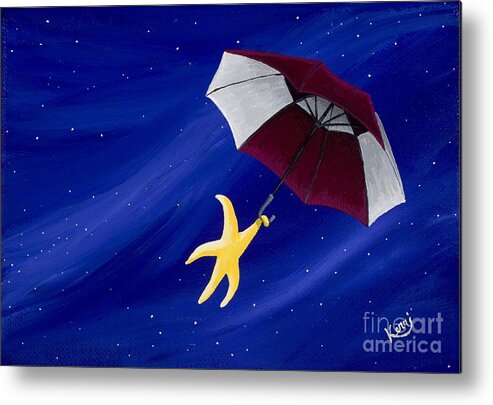 Umbrella Metal Print featuring the painting Caught The Wind by Kerri Sewolt