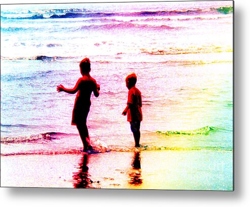 People Metal Print featuring the photograph Childhood At The Beach by Susan Stevenson