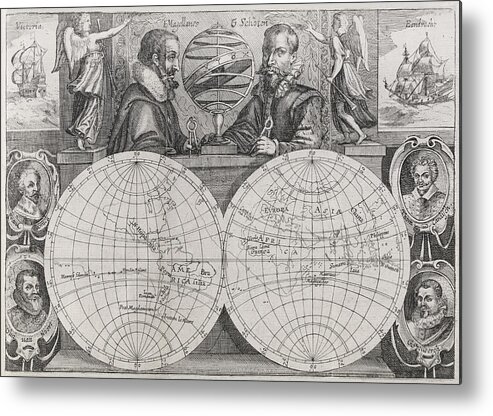 Ferdinand Magellan Metal Print featuring the photograph Circumnavigators, 16th To 17th Century by Middle Temple Library