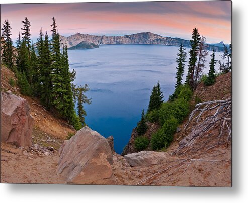 Crater Lake Metal Print featuring the photograph Dawn at Sun Notch by Greg Nyquist