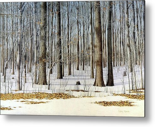 Landscape Metal Print featuring the painting Edge of the Forest by Conrad Mieschke
