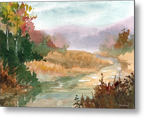 Stream Metal Print featuring the painting Fall Stream Study by Sean Seal