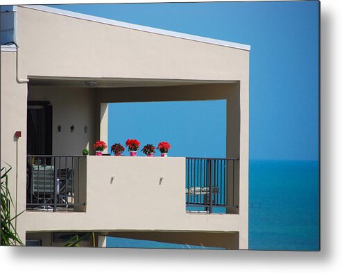 Architecture Metal Print featuring the photograph Flower Pots Five by John Schneider