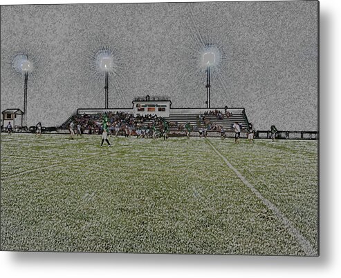 Digital Art Metal Print featuring the digital art Friday Night Lights Digital Art by Thomas Woolworth