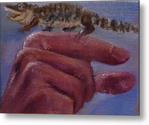 G Is For Gator Metal Print featuring the painting G is for Gator by Jessmyne Stephenson