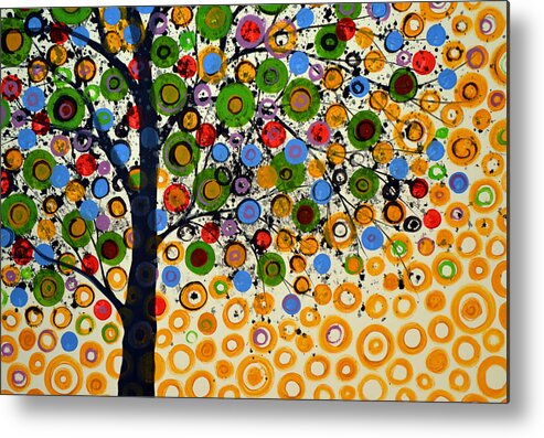 Nature Metal Print featuring the painting Garden of Moons #2 by Amy Giacomelli