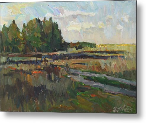 Russian Art Metal Print featuring the painting Gentle autumn by Juliya Zhukova