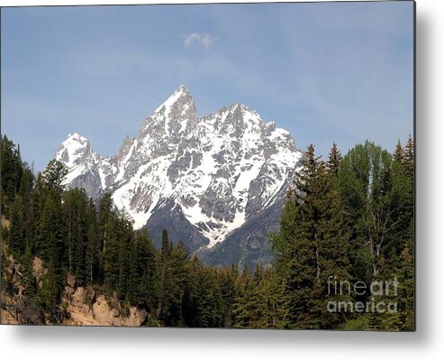 Grand Tetons Metal Print featuring the photograph Grand Tetons by Living Color Photography Lorraine Lynch