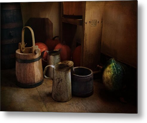 Buckets Metal Print featuring the photograph Handmade and Homegrown by Robin-Lee Vieira