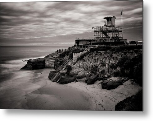 La Jolla Metal Print featuring the photograph La Jolla Lifeguard Tower by Tanya Harrison