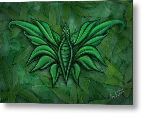 Bug Metal Print featuring the painting Leafy Bug by David Kyte