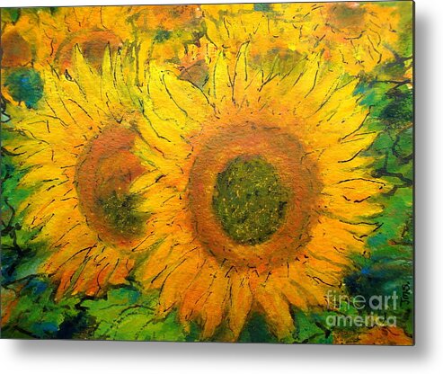 France Metal Print featuring the painting Les Tournesols by Jackie Sherwood