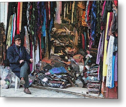 Israel Metal Print featuring the photograph Man in Old City Market by M Kathleen Warren
