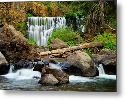 Loree Johnson Metal Print featuring the photograph Middle Falls of the McCloud River by Loree Johnson