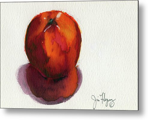 Fruit Metal Print featuring the painting Nectarine by James Flynn