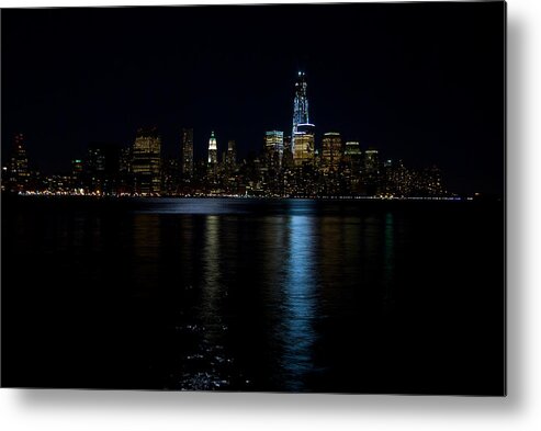 Buildings Metal Print featuring the photograph NY at Night by Mike Horvath