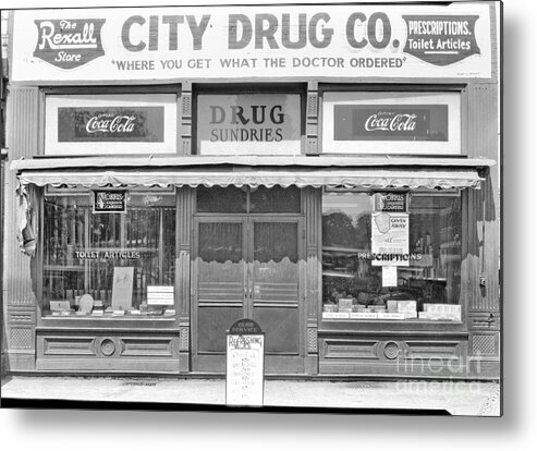 Store Metal Print featuring the photograph Old Drug Store Circa 1930 by Cris Hayes