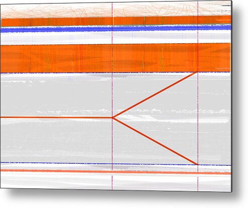 Abstract Metal Print featuring the painting Orange Triangle by Naxart Studio
