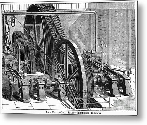 19th Century Metal Print featuring the photograph Providence Tramway Machine by Granger