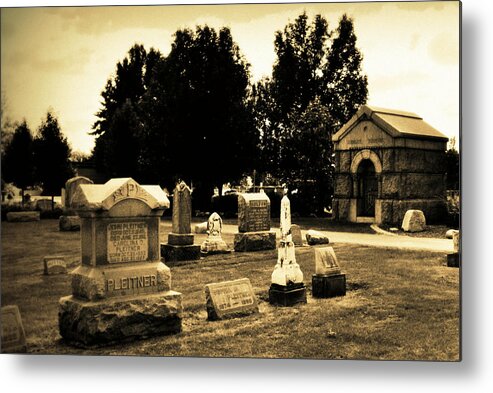 Black And White Metal Print featuring the photograph Resting Place by Lora Mercado