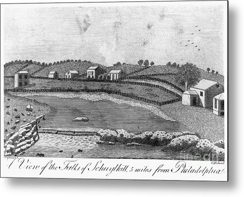 1793 Metal Print featuring the photograph Schuylkill Falls, 1793 by Granger