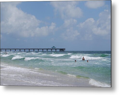 Seascape Metal Print featuring the photograph Simply Sea by Judy Hall-Folde