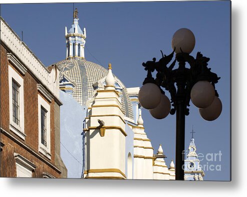 Mexico Metal Print featuring the photograph SPANISH COLONIAL BUILDINGS Puebla Mexico by John Mitchell
