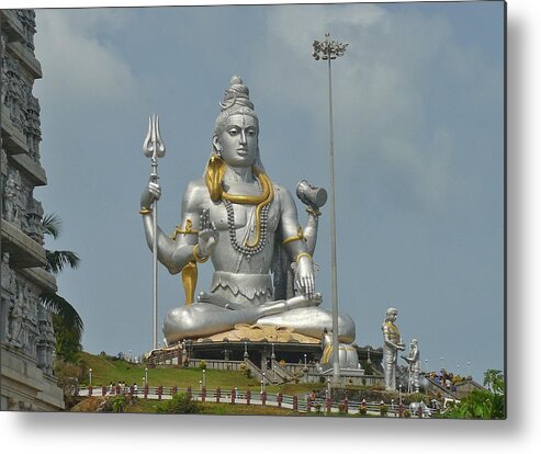 Panasonic Metal Print featuring the photograph Statue of Lord Shiva at Murudeshwara by Sandeep Gangadharan