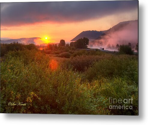 Grand Tetons Metal Print featuring the photograph Sunrise at Snake River by Sue Karski