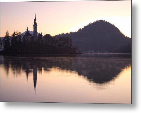 Bled Metal Print featuring the photograph Sunrise over Lake Bled by Ian Middleton