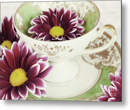 Teacup Metal Print featuring the photograph Tea Petals by Kim Fearheiley